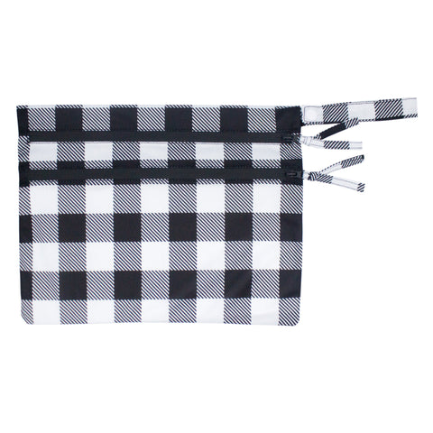 White Buffalo Plaid - Waterproof Wet Bag (For mealtime, on-the-go, and more!)