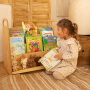 2in1 Montessori Shelves Set: Bookshelf + Toy Shelf – Beige