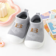 Baby "B" Sock Shoes - Gray