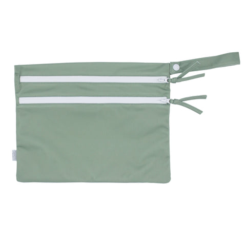 Solid Sage Minimalist - Waterproof Wet Bag (For mealtime, on-the-go, and more!)