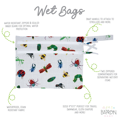 Bug World - Waterproof Wet Bag (For mealtime, on-the-go, and more!) - from the World Of Eric Carle SALE