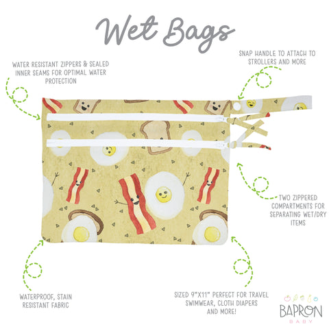 Eggs & Bacon - Waterproof Wet Bag (For mealtime, on-the-go, and more!) *CLOSEOUT SALE*