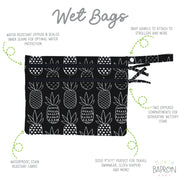 Pineapple Monochrome - Waterproof Wet Bag (For mealtime, on-the-go, and more!)