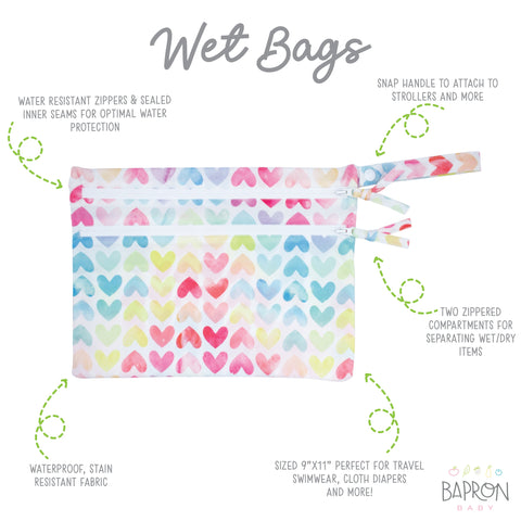 Sweethearts - Waterproof Wet Bag (For mealtime, on-the-go, and more!)