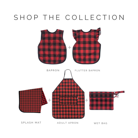Red Buffalo Plaid Apron - fits sizes youth small through adult 2XL