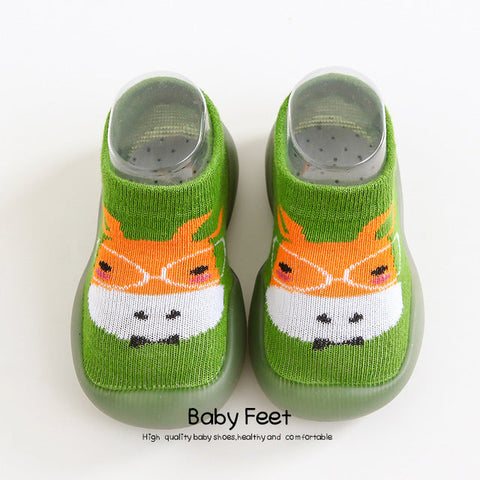 Animal Sock Shoes - Green Cow
