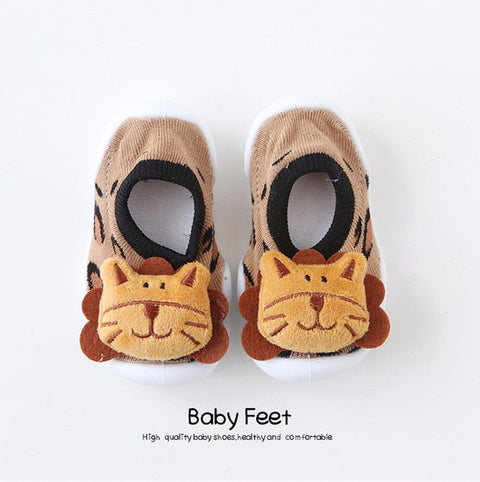 Baby Doll Sock Shoes - Brown Lion