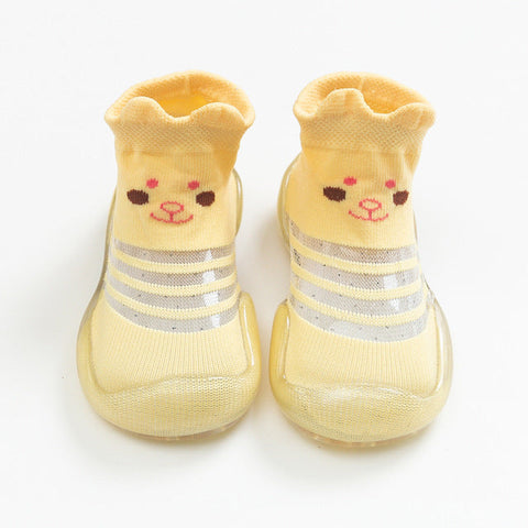 Baby Shoe Socks - Light Yellow Bear