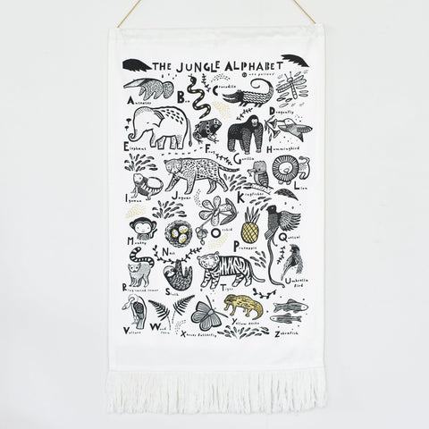 Jungle Alphabet Printed Tapestry