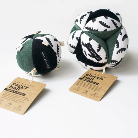 Taggy Ball with Rattle - Jungle Leaves